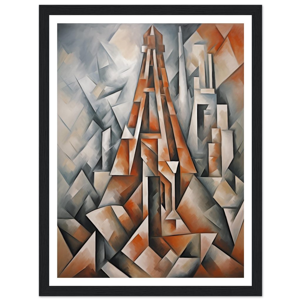 Framed AI Poster Art of The Eiffel Tower - Pablo Picasso