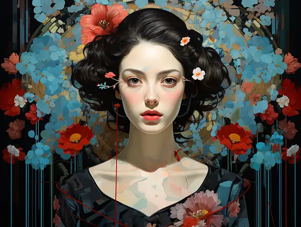 Pretty girl with flowers