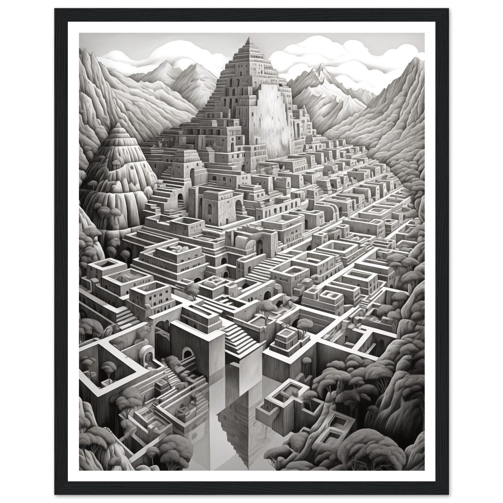 Machu Picchu - M. C. Escher - Poster
