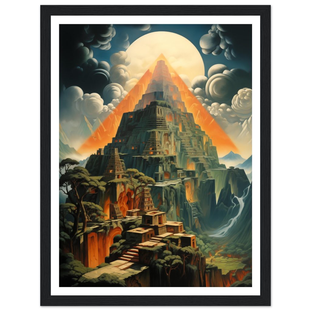 Framed AI Poster Art of Machu Picchu - Salvador Dali