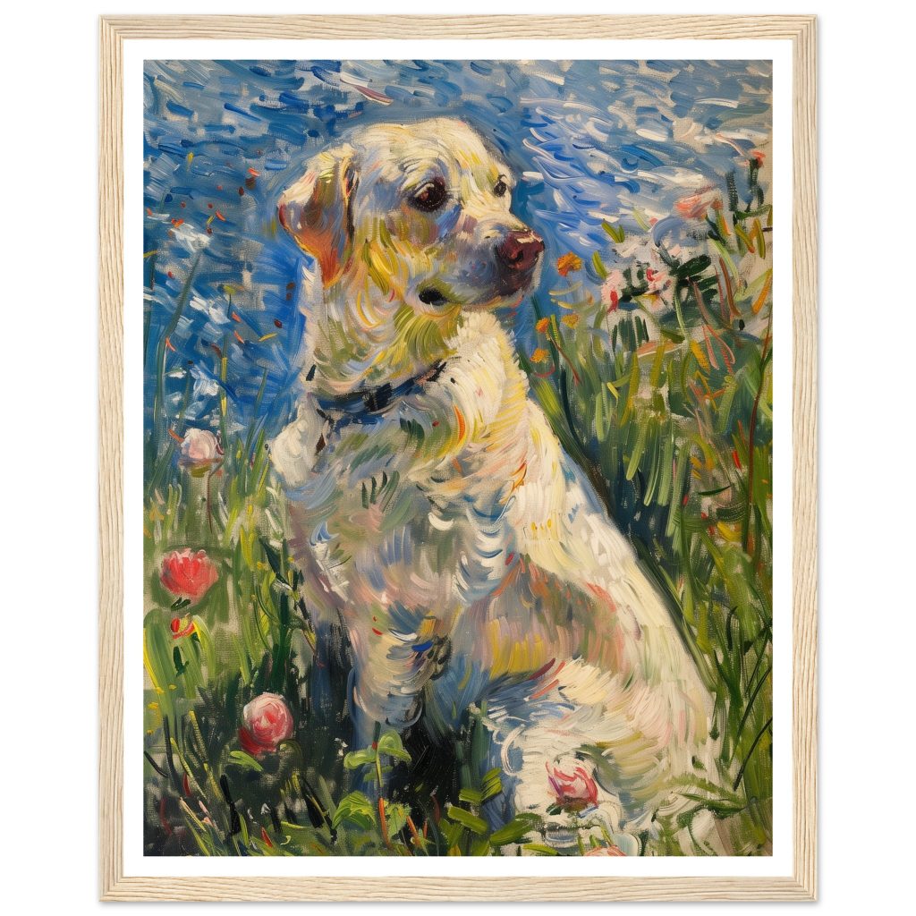White Labrador - Claude Monet - Poster