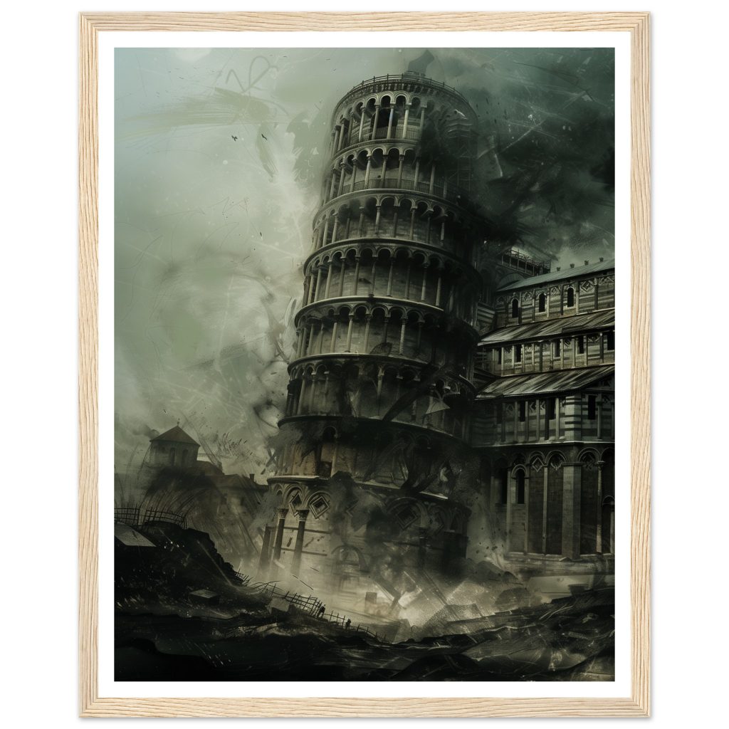 The Leaning Tower of Pisa - Rembrandt van Rijn - Poster