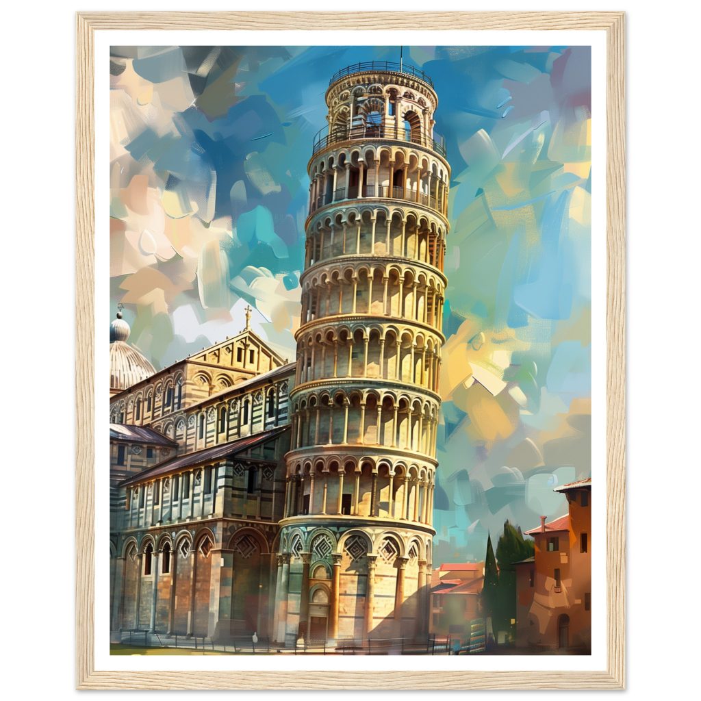 The Leaning Tower of Pisa - Leonardo da Vinci - Poster