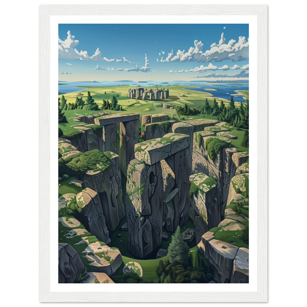 Stonehenge - M. C. Escher - Poster