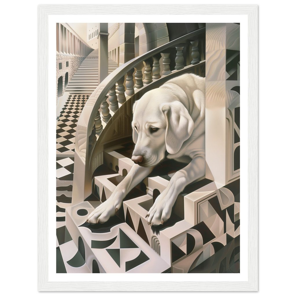 White Labrador - M. C. Escher - Poster