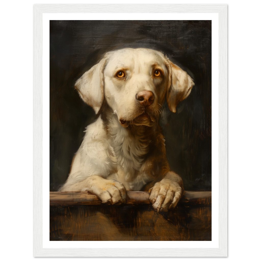 White Labrador - Leonardo da Vinci - Poster