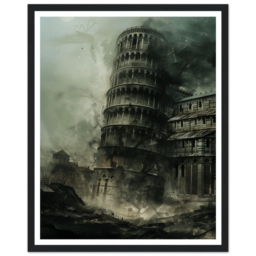 The Leaning Tower of Pisa - Rembrandt van Rijn - Poster