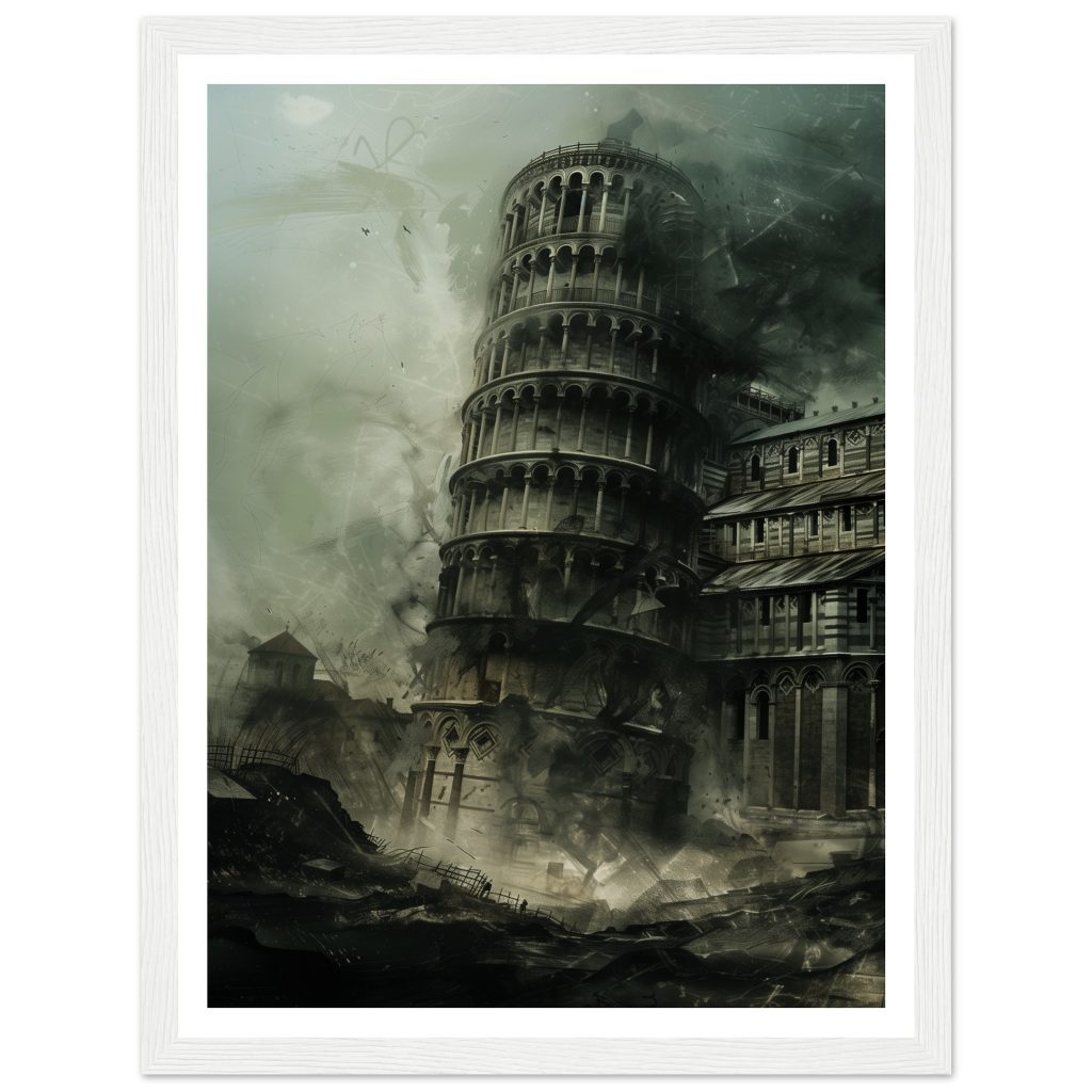 The Leaning Tower of Pisa - Rembrandt van Rijn - Poster