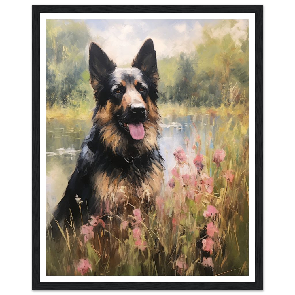 German Shepherd - Claude Monet - Poster