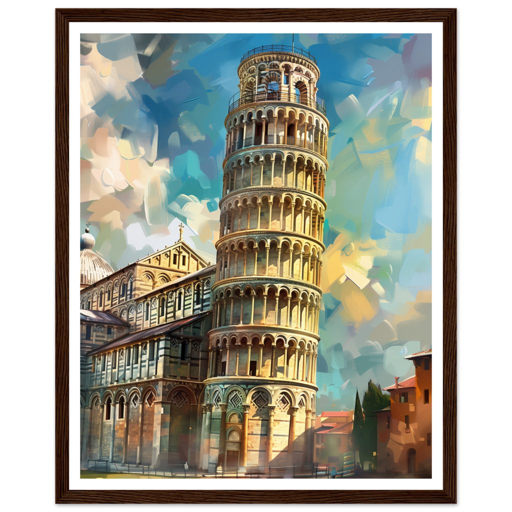 The Leaning Tower of Pisa - Leonardo da Vinci - Poster