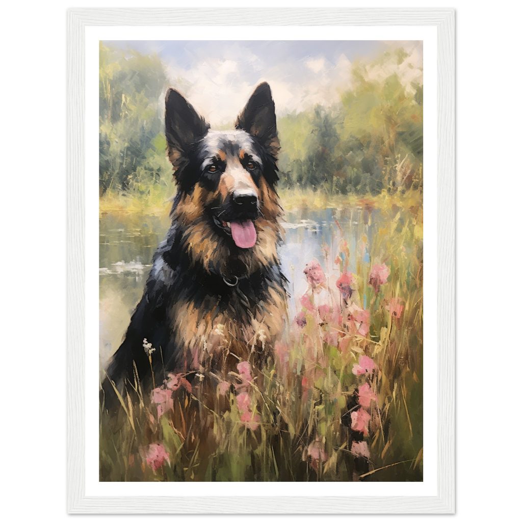 German Shepherd - Claude Monet - Poster