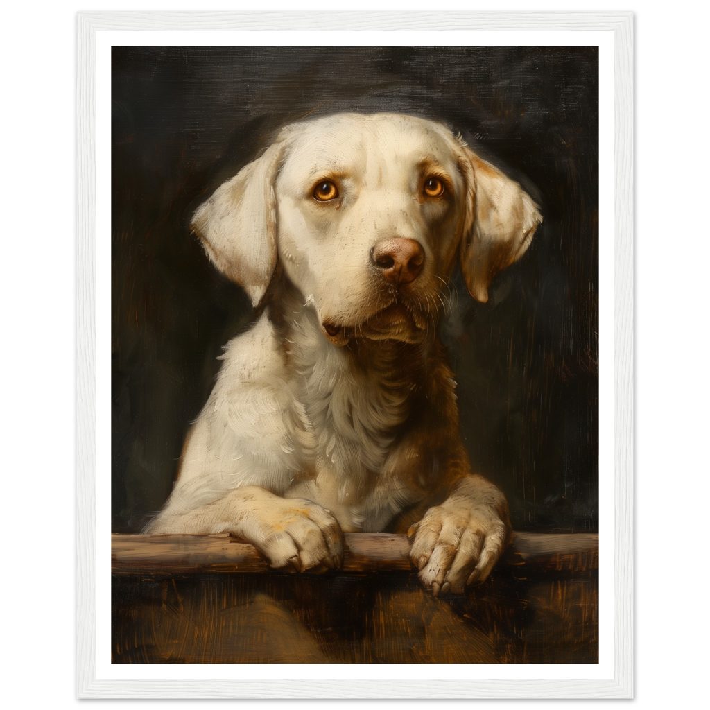 White Labrador - Leonardo da Vinci - Poster
