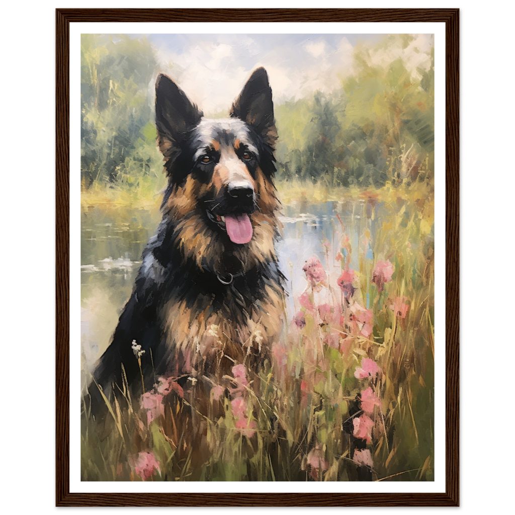 German Shepherd - Claude Monet - Poster