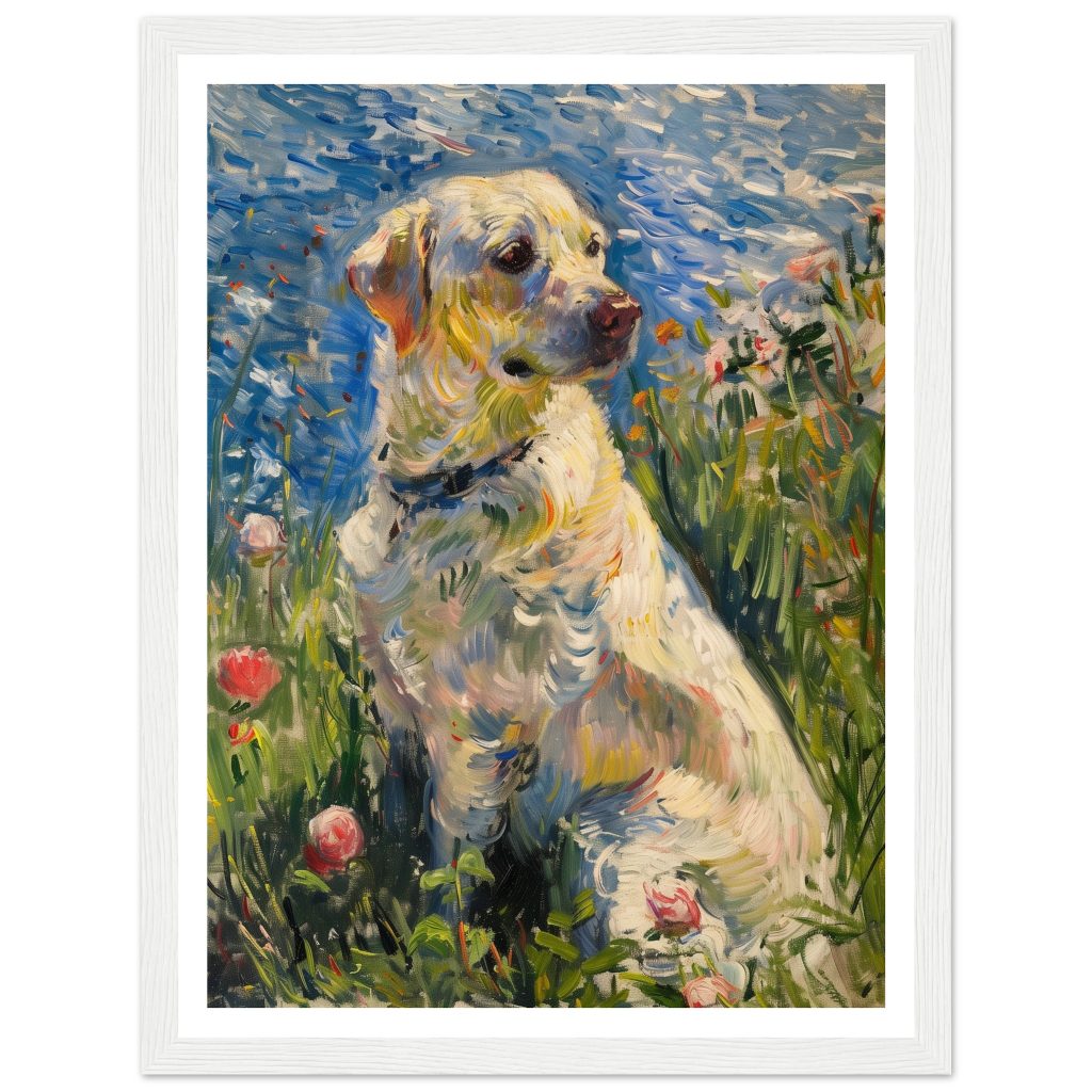 White Labrador - Claude Monet - Poster