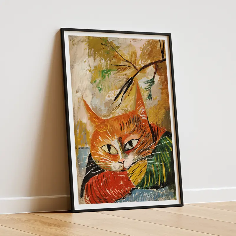 AI Framed Poster Art - Ginger Cat