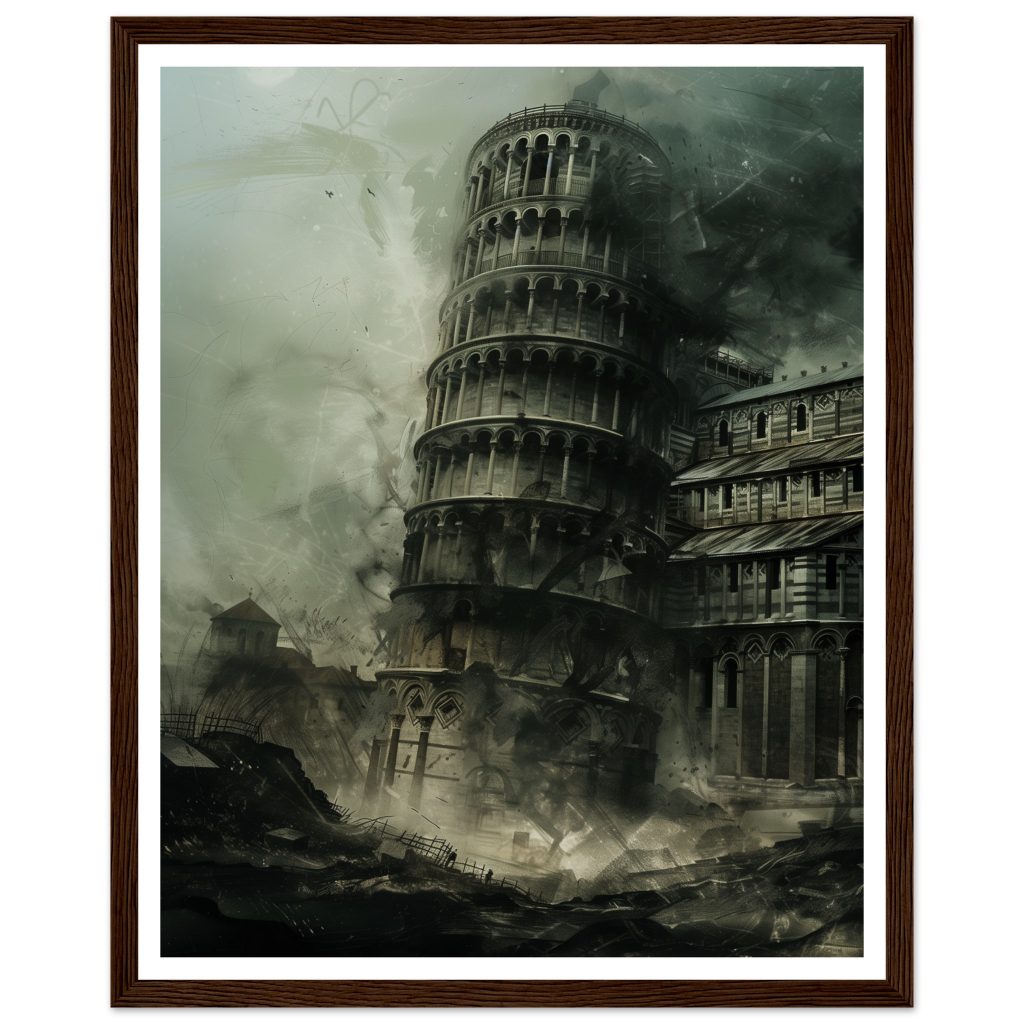 The Leaning Tower of Pisa - Rembrandt van Rijn - Poster