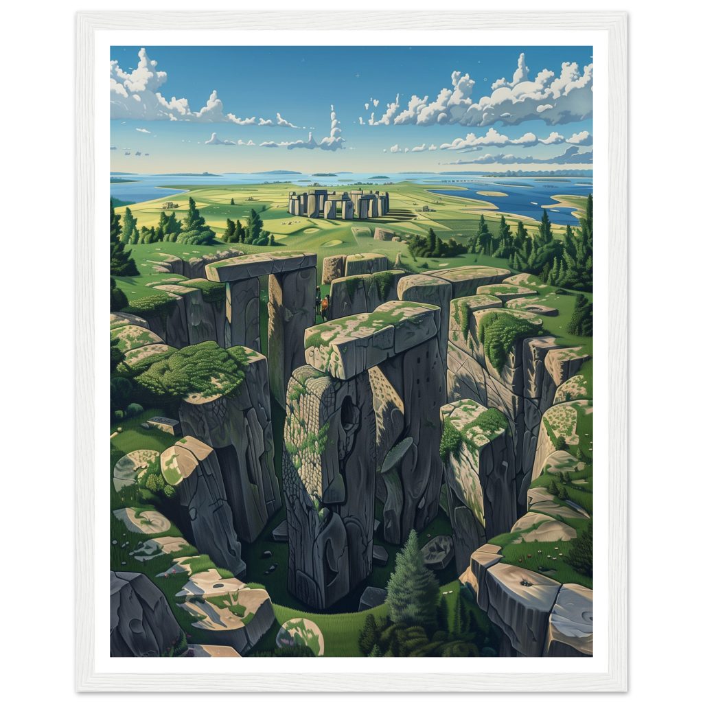 Stonehenge - M. C. Escher - Poster
