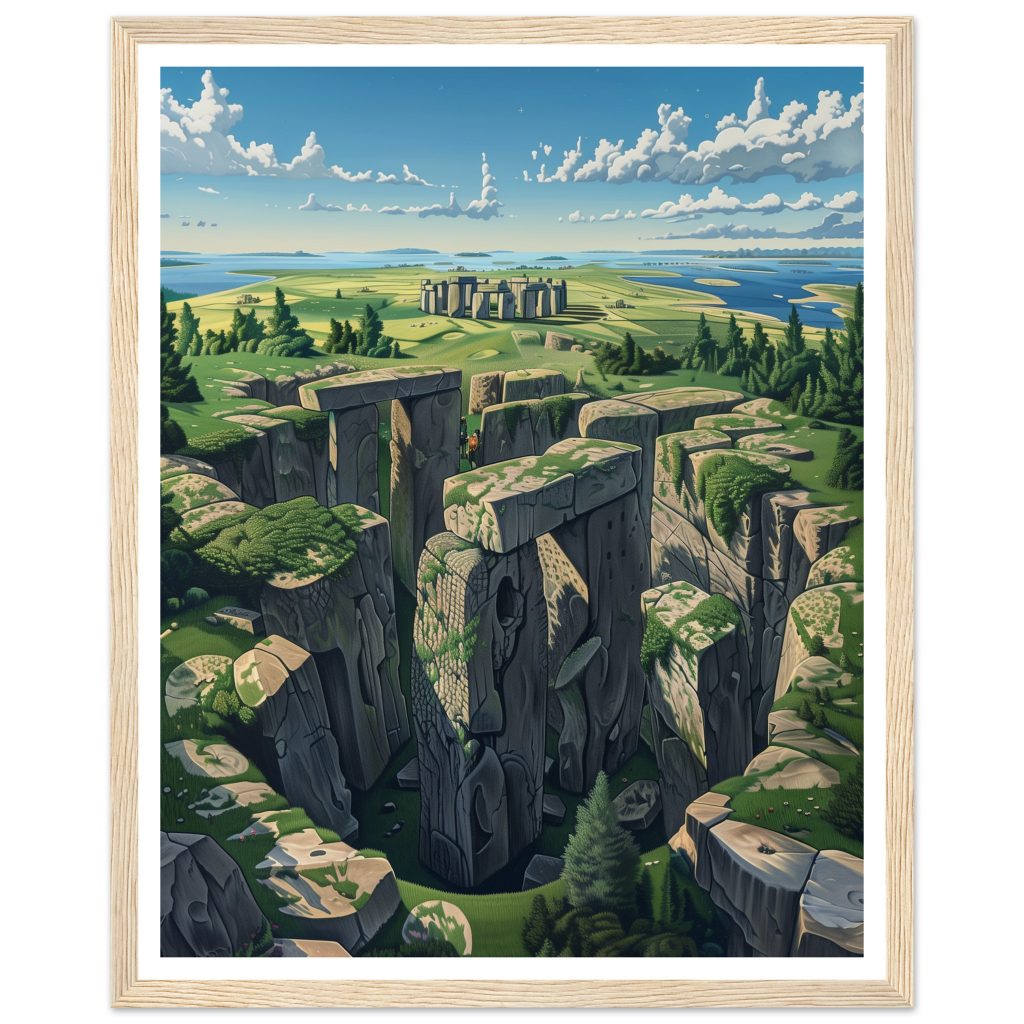 Stonehenge - M. C. Escher - Poster