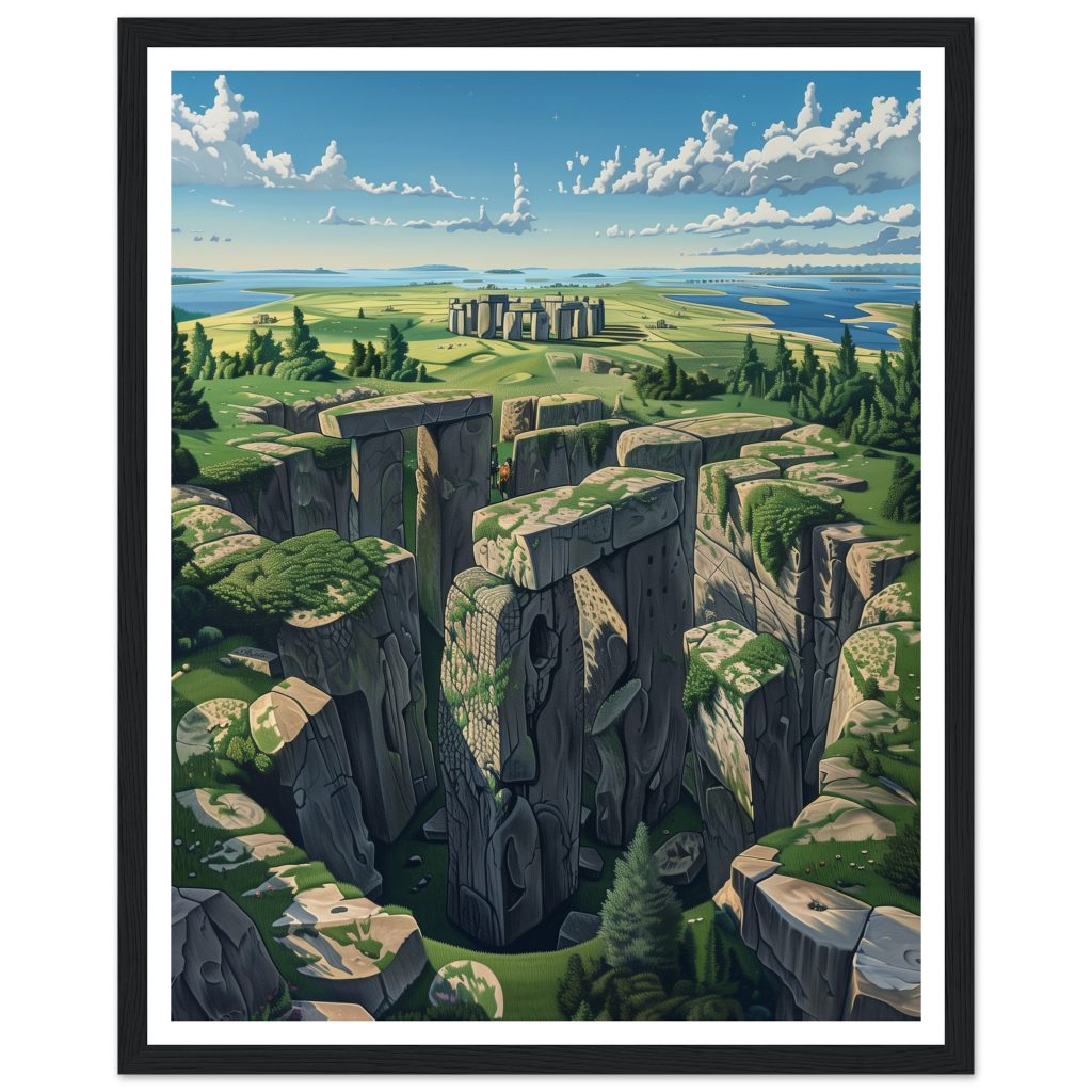 Stonehenge - M. C. Escher - Poster