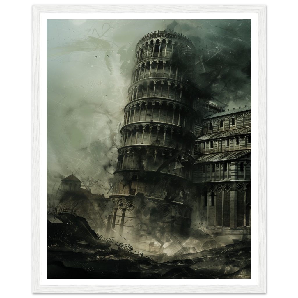 The Leaning Tower of Pisa - Rembrandt van Rijn - Poster