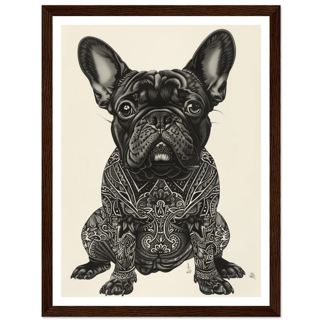 Black French Bulldog - Leonardo da Vinci - Poster