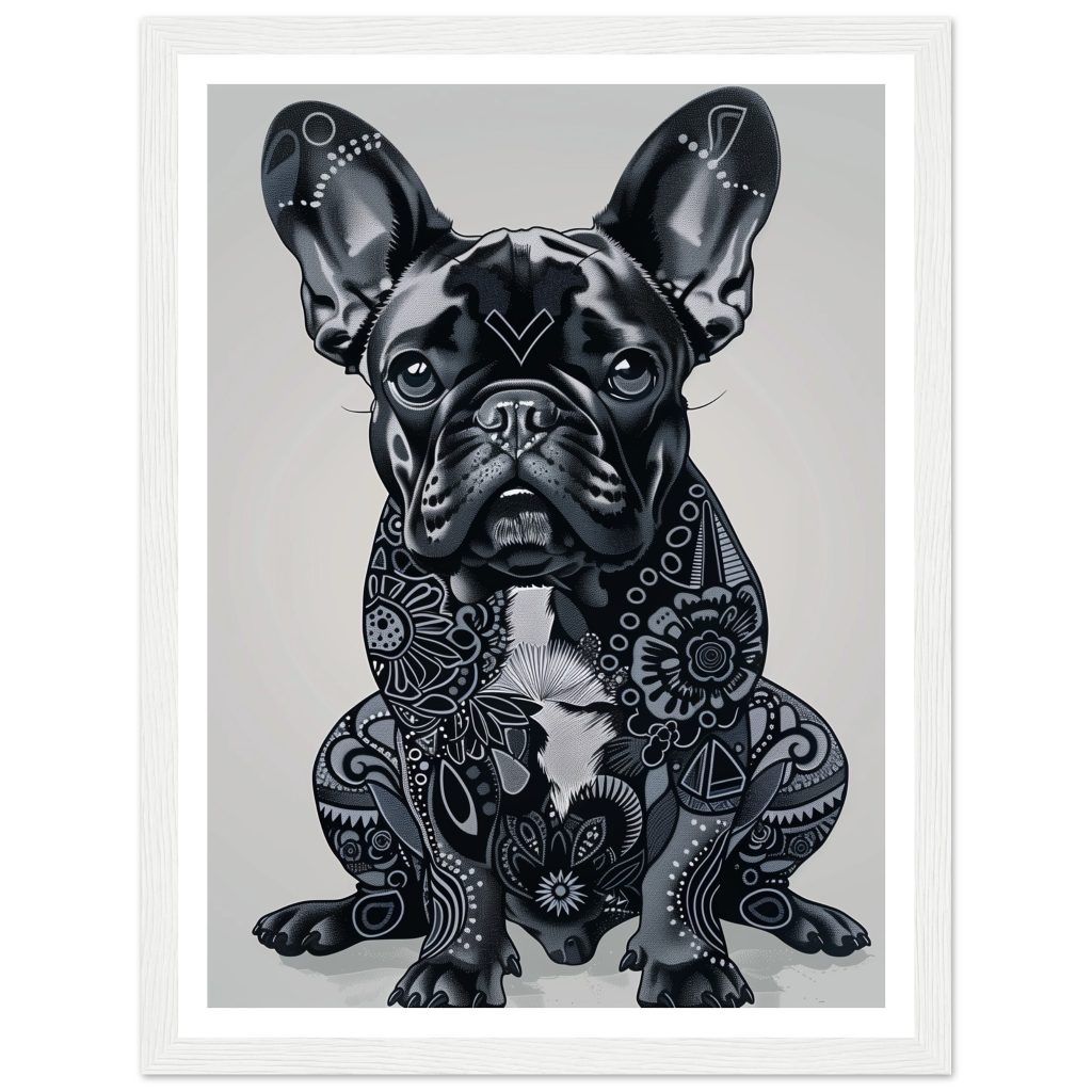 Black French Bulldog - M.C. Escher - Poster