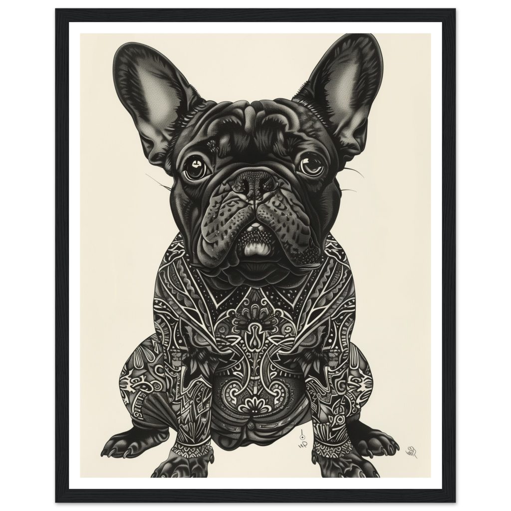 Black French Bulldog - Leonardo da Vinci - Poster
