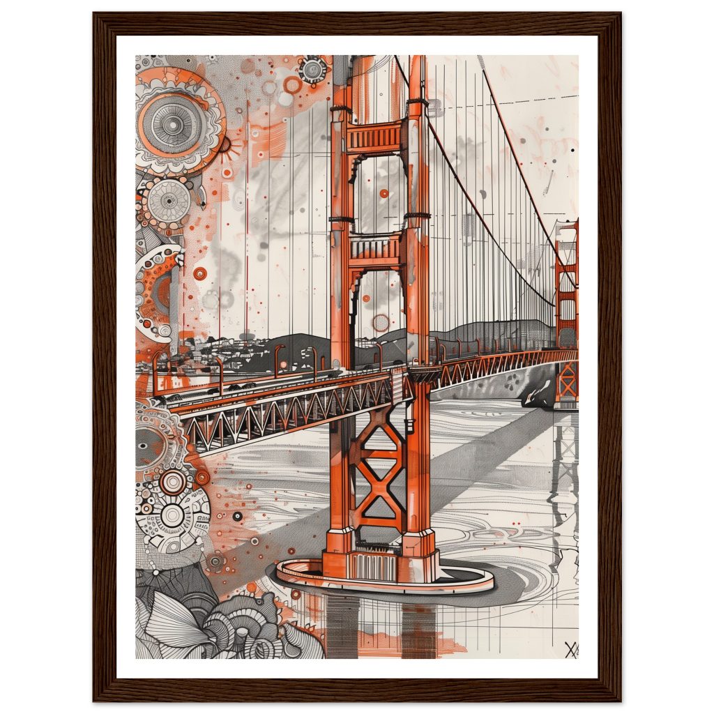 Golden Gate Bridge - M.C. Escher - Poster