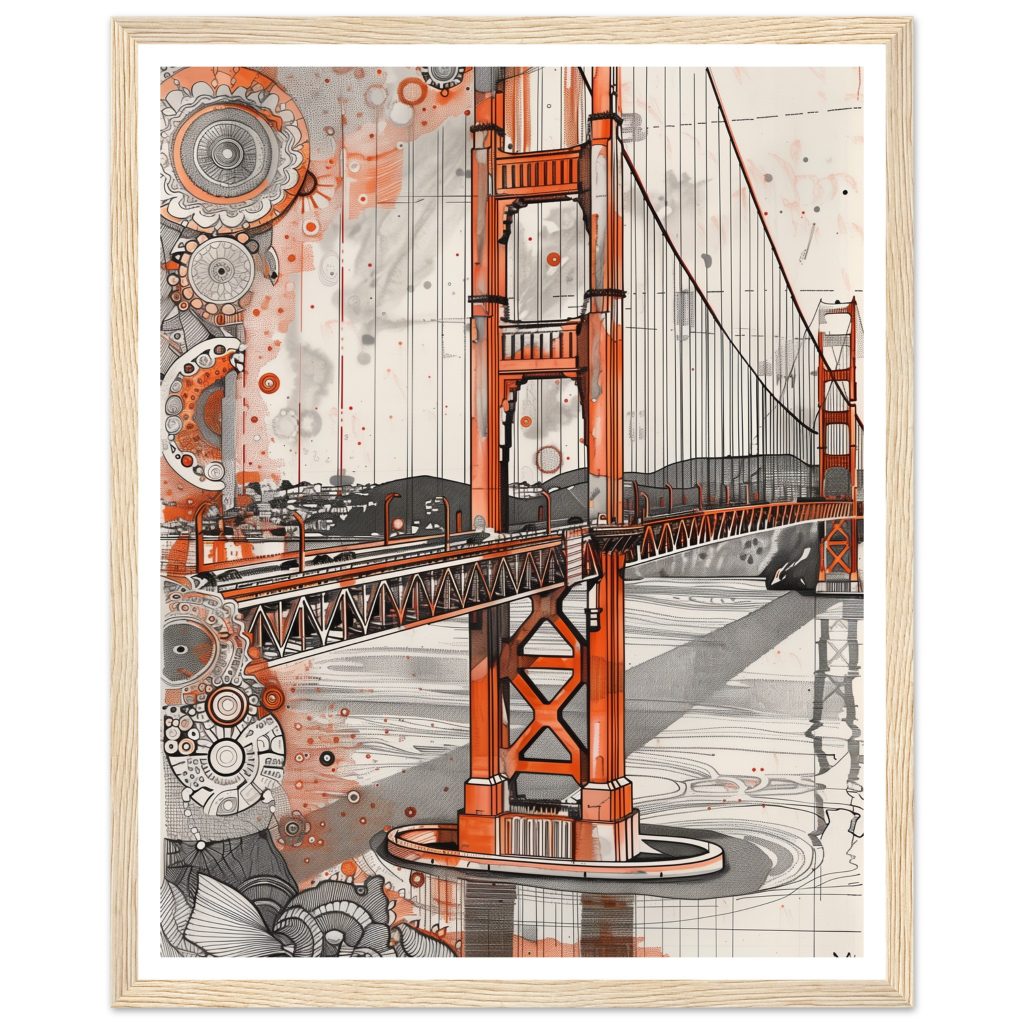 Golden Gate Bridge - M.C. Escher - Poster