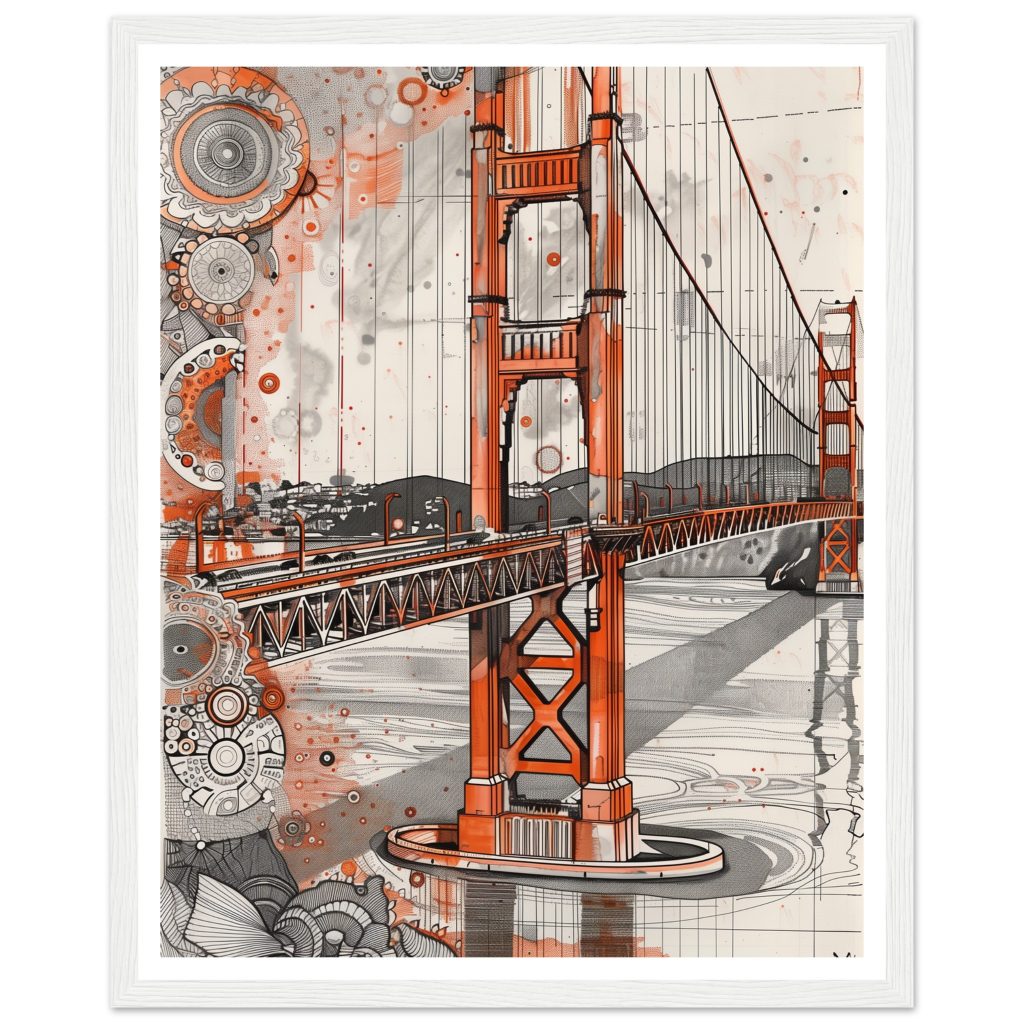 Golden Gate Bridge - M.C. Escher - Poster