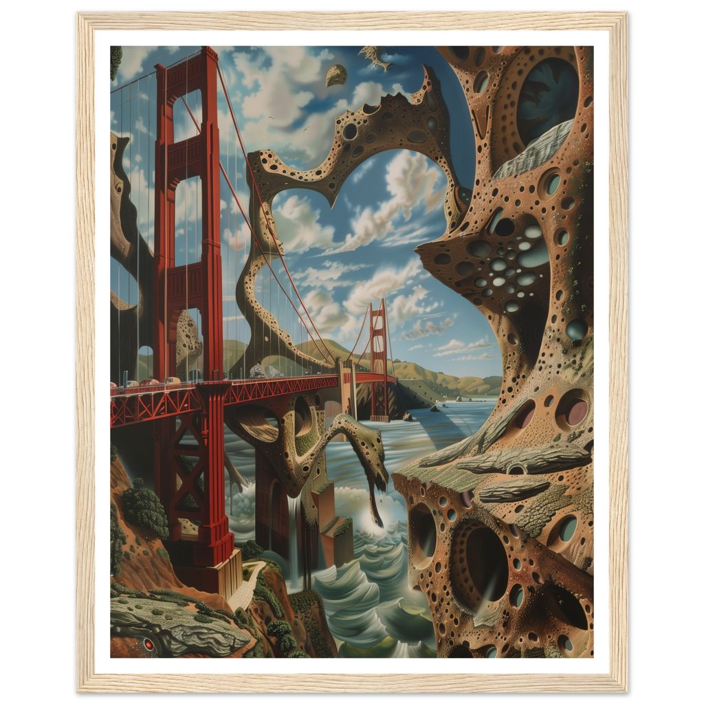Golden Gate Bridge - Salvador Dalí - Poster