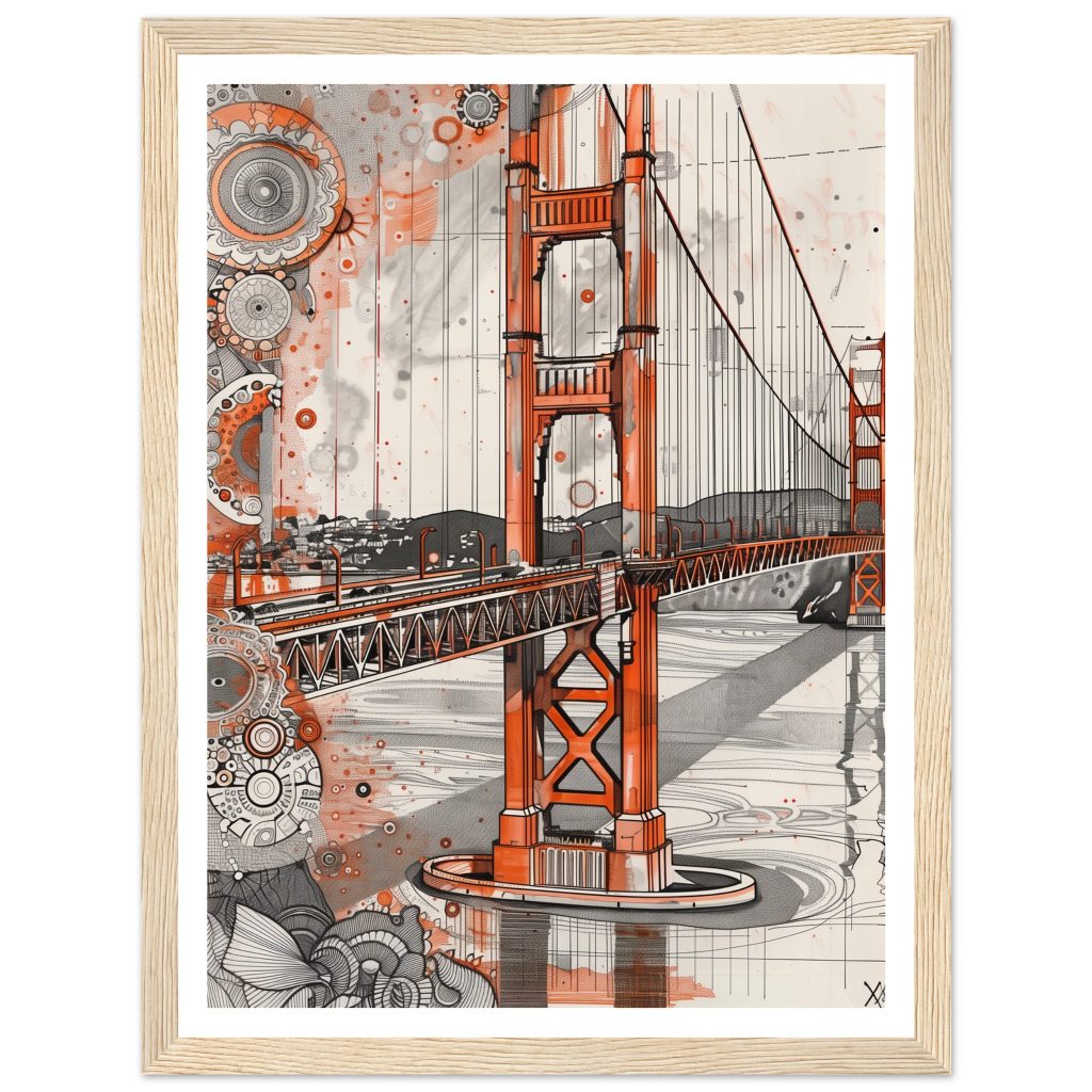 Golden Gate Bridge - M.C. Escher - Poster