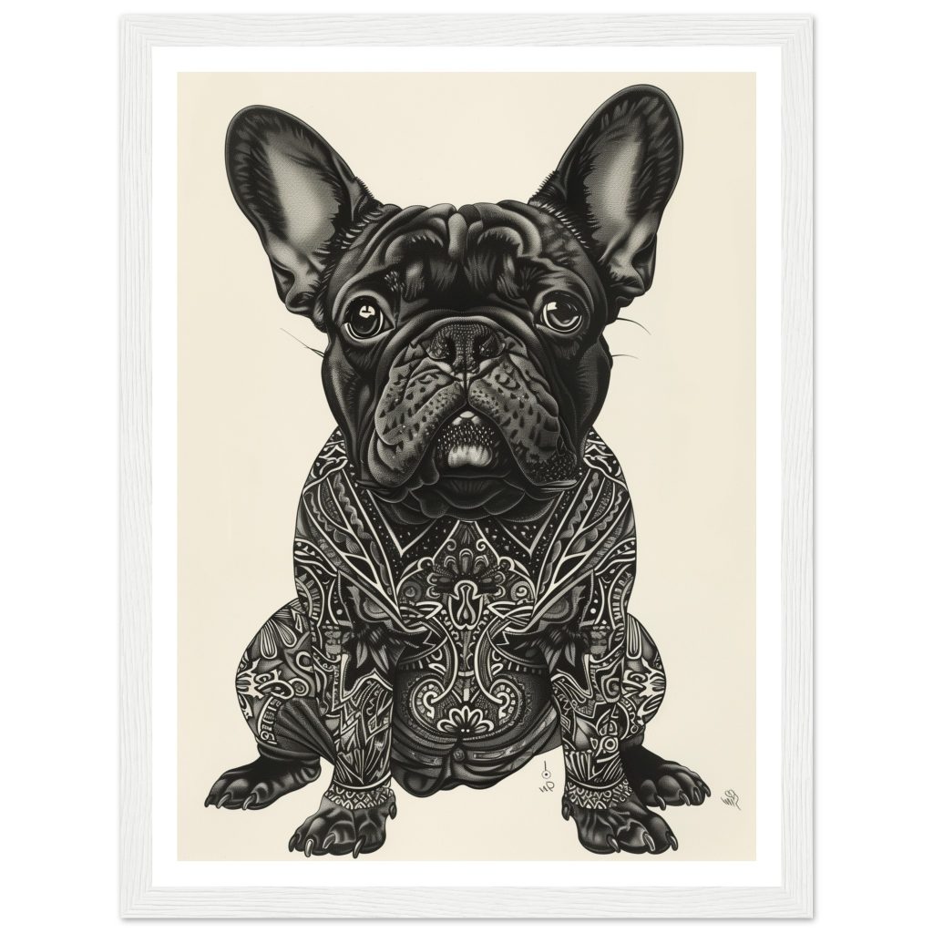Black French Bulldog - Leonardo da Vinci - Poster