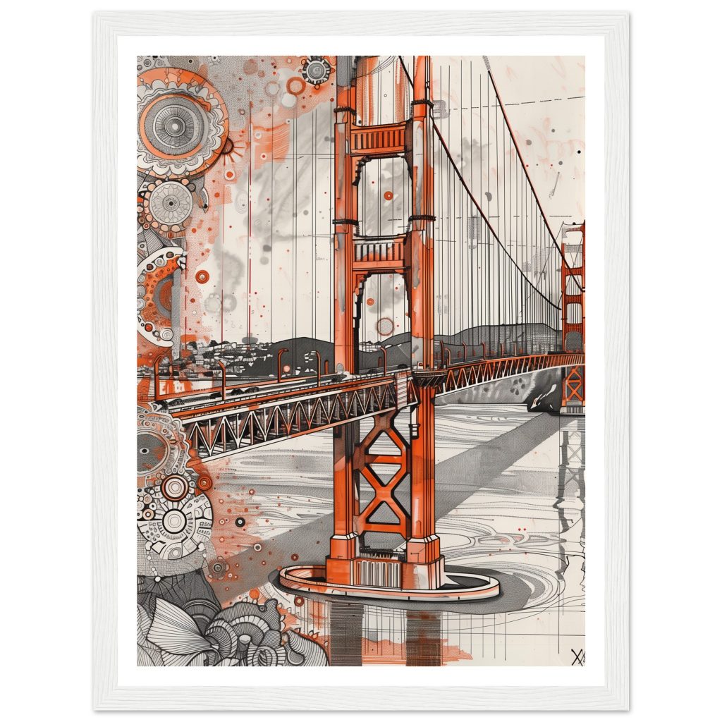 Golden Gate Bridge - M.C. Escher - Poster