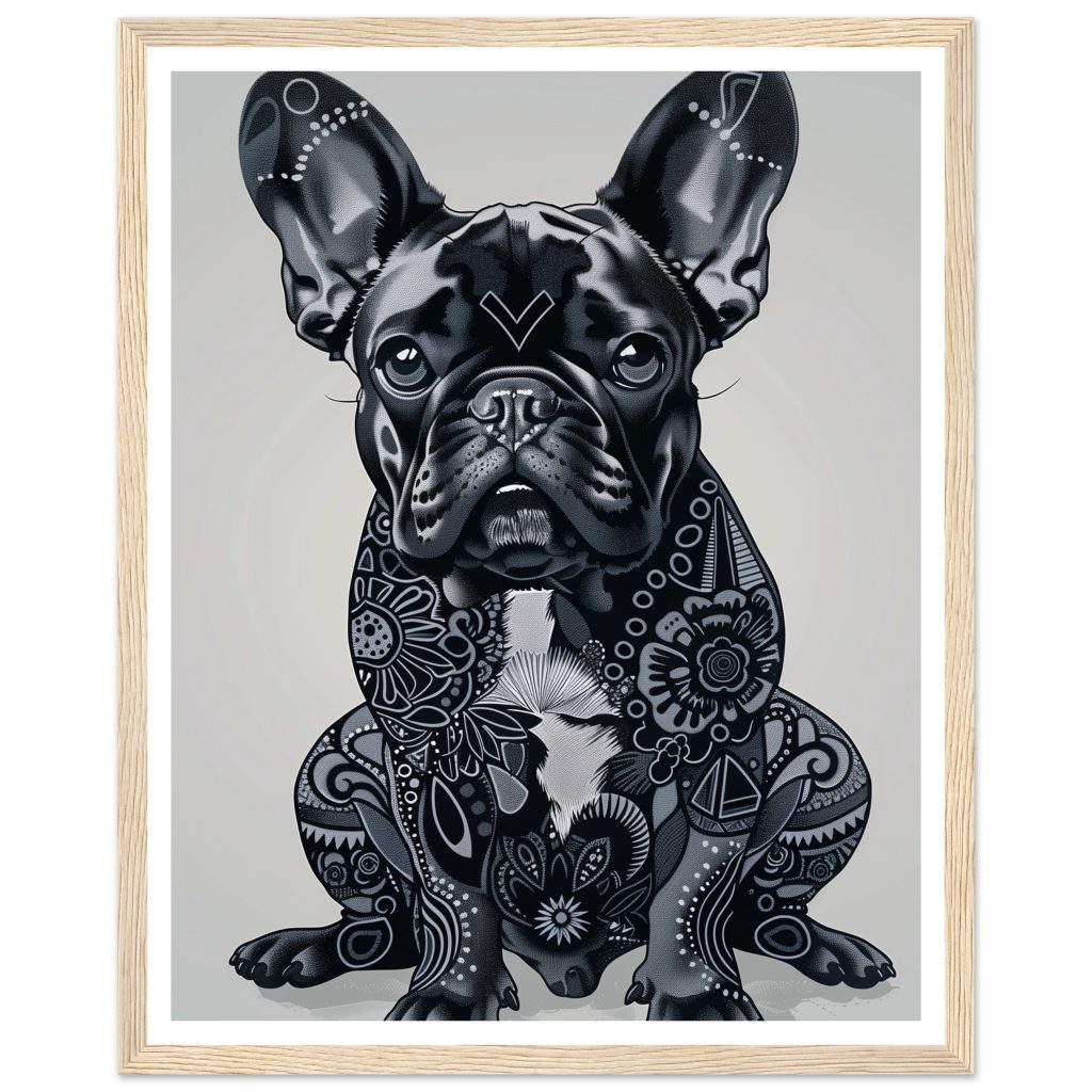 Black French Bulldog - M.C. Escher - Poster