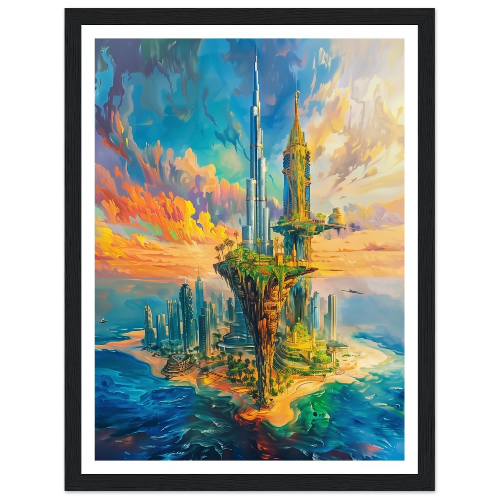Framed AI Poster Art of Burj Khalifa - Salvador Dalí
