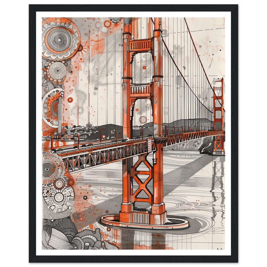 Golden Gate Bridge - M.C. Escher - Poster