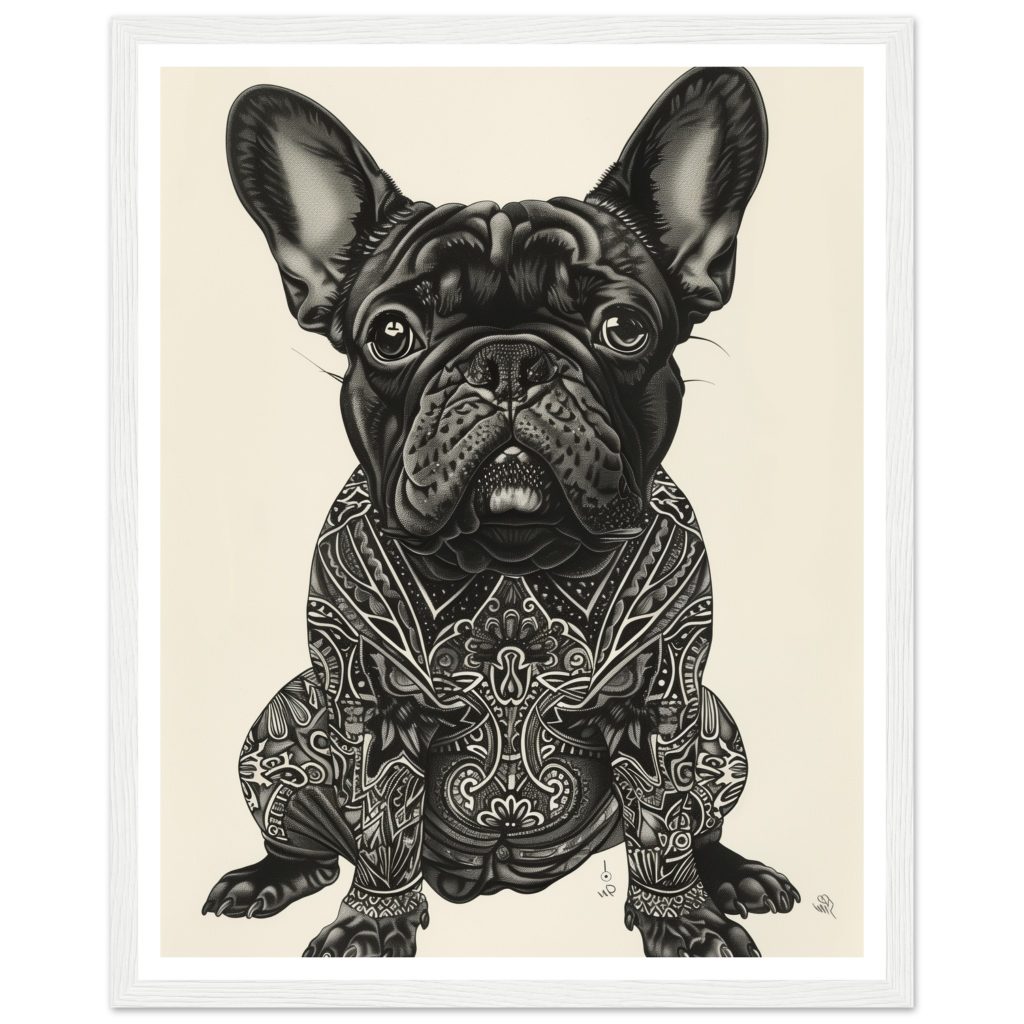 Black French Bulldog - Leonardo da Vinci - Poster
